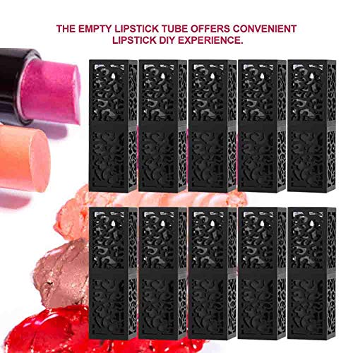 10Pcs Lipstick Container 12.1mm Lipstick Tube Empty DIY Cosmetic Lip Balm Container Bottle for Salon and Home Use(Black) - Image 4