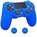 Pandaren Custodia per PS4 in morbida pelle di silicone per prevenire urti e graffi (blu) + tappo per pollice x 2