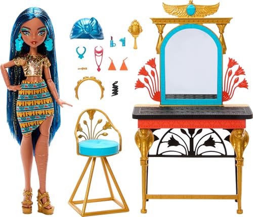 Monster High Self Scare Day Muñeca Cleo De Nile con Set de Juego miniatura 6