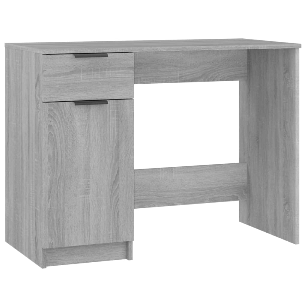 Scrivania 100 x 50 x 75 cm legno lavorato grigio rovere Sonoma con cassetto