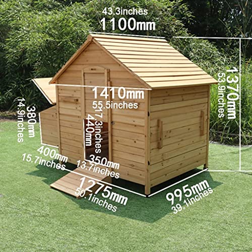 Hühnerstall Villa Geflügelstall Kaninchenstall, 50 -Zoll Deluxe hölzerne Hühnchen -Stallguss im Innen-/Outdoor… – Bild 8