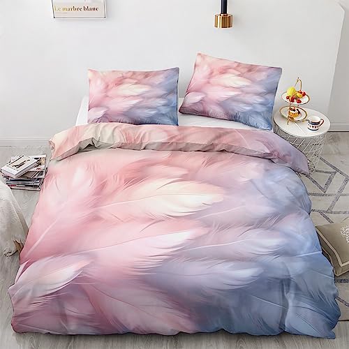 GEDAEUBA Federn Bettwäsche 135x200 Sommer - Federn Motiv Bettbezug 135 x...