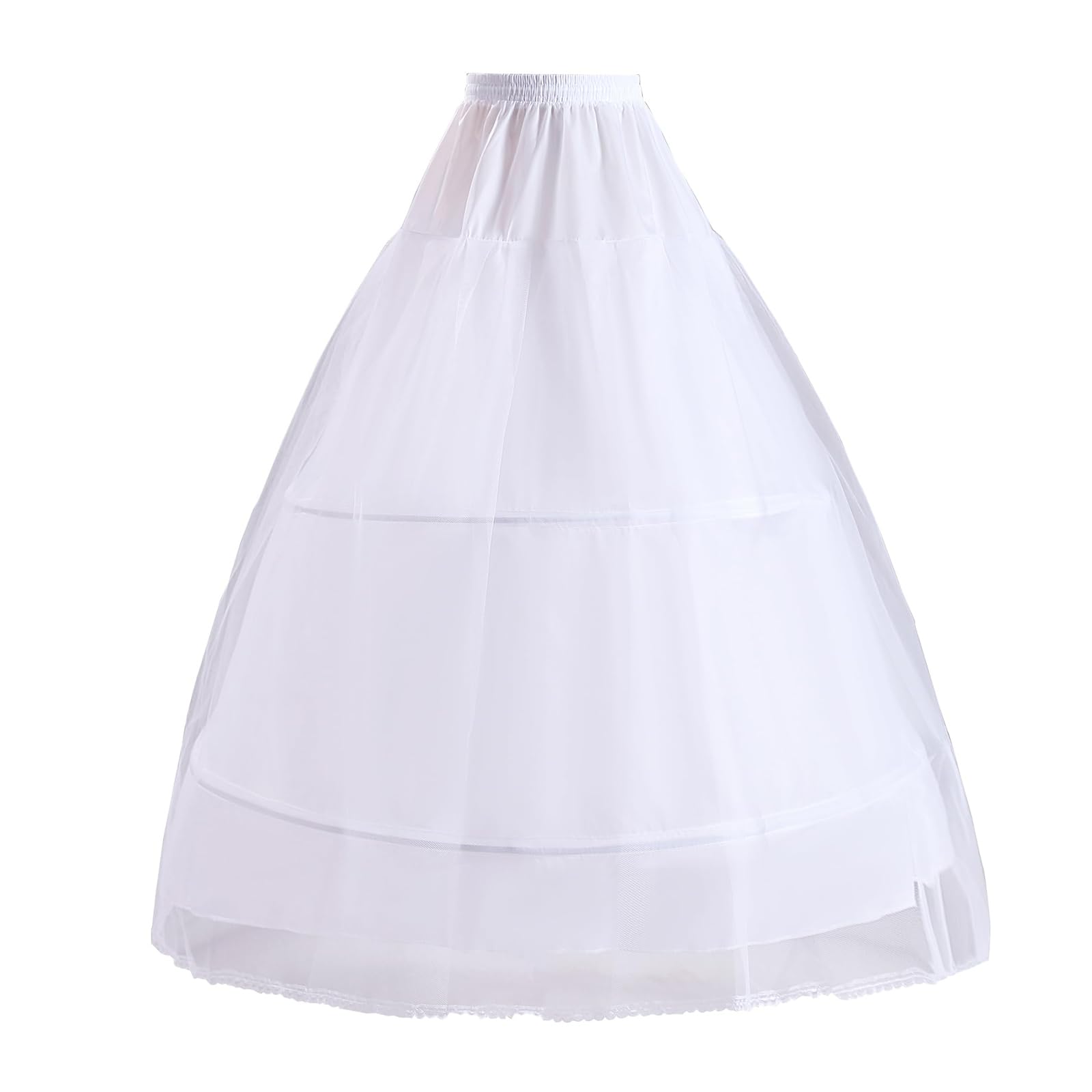 Petticoat Underskirt, 3 Ring Adjustable Petticoat, 3 Ring Adjustable, Women's Long Crinoline Skirt Wedding, Women's Vintage Crinoline for Wedding Dresses Prom, White, C-picture-43