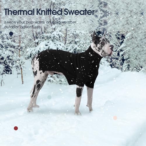 Image of Turtleneck Dog Sweater,Thermal Knitted Sweater for Small Dogs Girl Boy, M | 4-Way Stretchy Fit, Cozy & Warm Pullover Clothes for Fall Winter, Indoor & Outdoor Knitwear, Fit for Frenchie, Dachshund