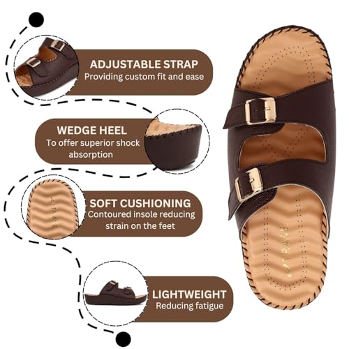 Image of TRASE Women Slippers | Doctor Ortho Comfort, Light Weight, Soft & Stylish Footwear for Women | Suitable for Knee, Diabetic & Orthopedic Pains