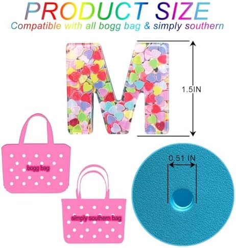 Yuxier Abalorios Brillantes Para Accesorios De Bolsa Bogg, Accesorios Simples Para Bolsas De Playa, Dijes Para Mujeres Y Niñas, Decoración De Letras Personalizadas Para Bolsas De Playa, Aleación, No