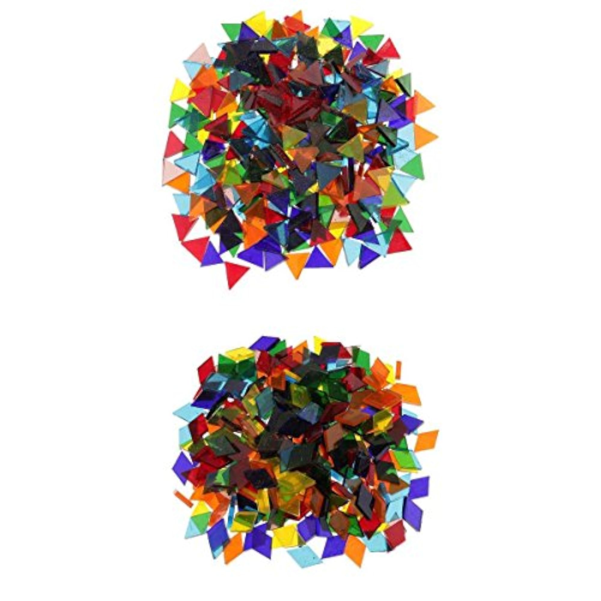 500 Pieces Clear Triangle Rhombus Glass Mosaic Tiles for DIY Craft Material