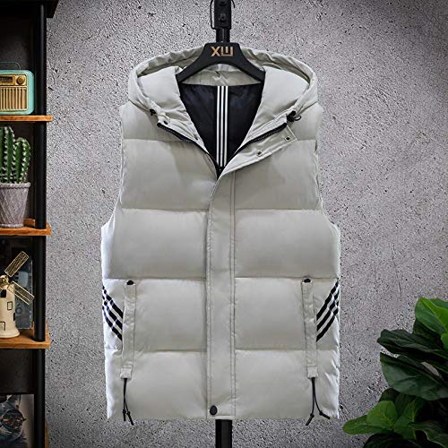 CFCYS Daunenweste Für Herren,Übergroße,Lockere,Leichte,Ärmellose Steppweste,Modisch Warme,Gepolsterte Weste Für Kletterreisen Im Freien Im Winter,Grau,4XL Cover