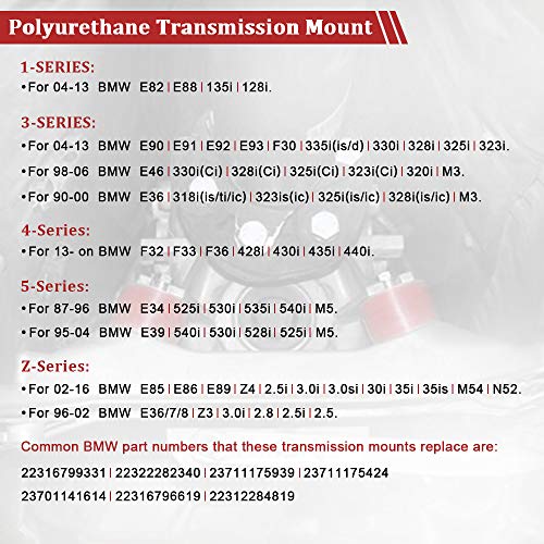 Ptnhz Transmission Mount Oem Replacement Compatible For Bmw E34 E36 E39 E46 E82 E88 E90 E91 E92 E93 F22 F23 F30 F32 F33 F36 F80 F82 F83 Z3 #TOP2