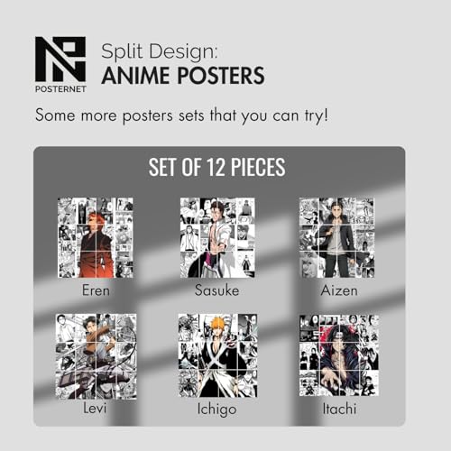 Image of Posternet Set of 12 (A4) Size poster Sasuke Uchiha manga kit wall decor 300 GSM hard poster Naruto posters Paper Print (A4) Full size (33 inch X 23 inch, Packed)