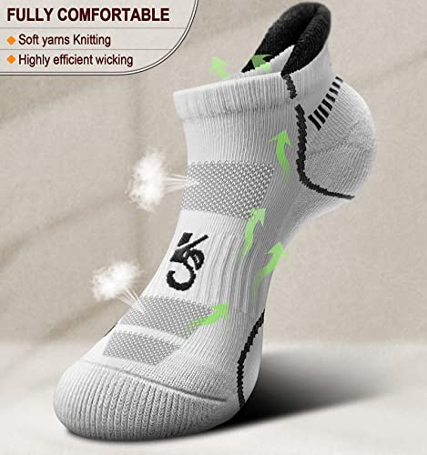 Image of BULLIANT Socks For Women 6Pairs-Womens Athletic Ankle Socks No Show Cushioned for Walking Running-Compression Arch Support