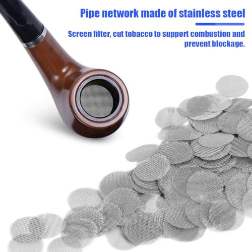 NHP 200Stücke 15mm Edelstahl Pfeife Screen Filterung,Bong Sieb,Pfeifensiebe Einlegesiebe,Edelstahl Screen Pipe Screens,Rauchfilter Screen Rohr Filterung