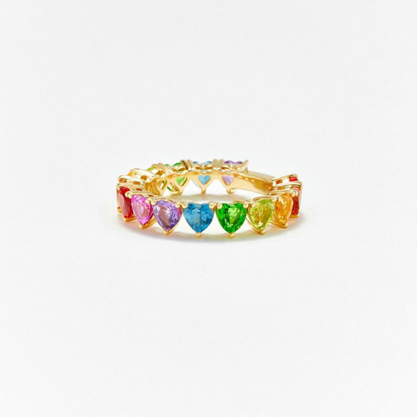 Anillo de compromiso para mujer, oro amarillo de 9 quilates, 14 quilates y 18 quilates con piedras preciosas de colores