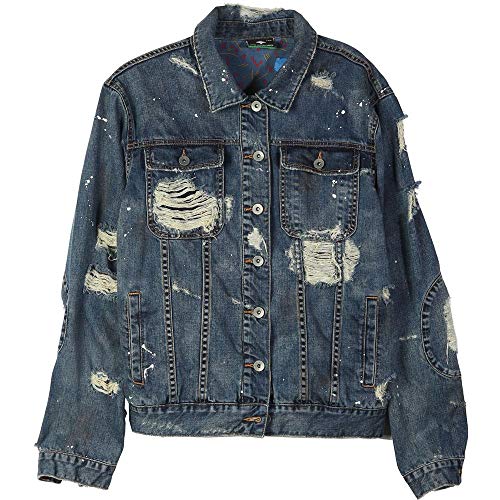 LRG Destroyed Denim Jacket Denim Blue