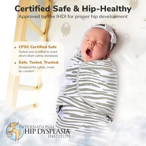 Image of Mama Cheetah Organic Baby Swaddle Blankets 3 Pack, Easy to Use Adjustable Swaddling Swaddles for 0-3 Months Boy Girl Newborn Essentials, Grey