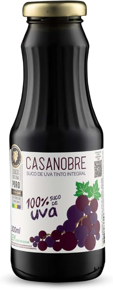Suco De Uva Tinto Integral Casanobre 300Ml, Suco Integral De Uvas Selecionadas, Roxo, 100% Suco Natural Sem Açúcar, Sem Conservantes E Rico Em Antioxidantes Naturais, O Verdadeiro Sabor Da Uva