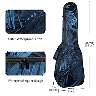 Housse pour ukulélé avec feuilles bleues tropicales – 10 mm d’épaisseur – Rembourrage en éponge de 53,3 cm – Avec… - Les Beatles, Paul McCartney, John Lennon, RIngo Starr, George Harrison Housse pour ukulélé avec feuilles bleues tropicales - 10 mm d'épaisseur - Rembourrage en éponge de 53,3 cm - Avec… – Image 4