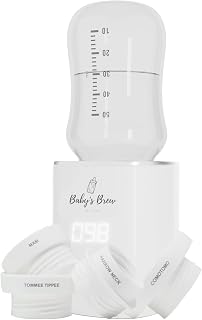 Baby's Brew Portable Bottle Warmer with Adapter Set – Cordless Baby Bottle Warmer for Breastmilk & Formula, Rechargeable, Leak-Proof, Travel-Friendly Milk Warmer, White