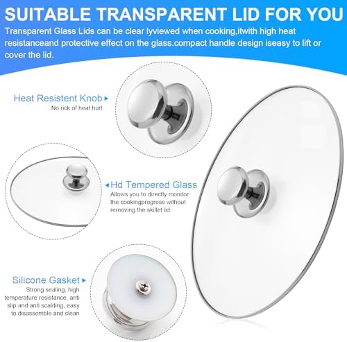 Oval Glass Lid 7 Quart Replacement for Crock Pot 7qt Slow Cooker for Slow Cooker scv700-s-br SCV700, 33474G, SCV700SS, SCV700-KC Replacement Oval 7 Quart Lids - Thumbnail 3
