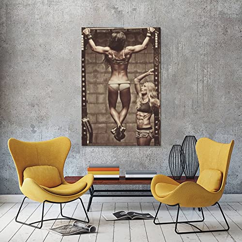 Vintage Posters Female Bodybuilding Poster Canvas Poster Wall Art Decor Print Paintings For Living Room 24X36Inch(60X90Cm) Frame-Style #TOP2
