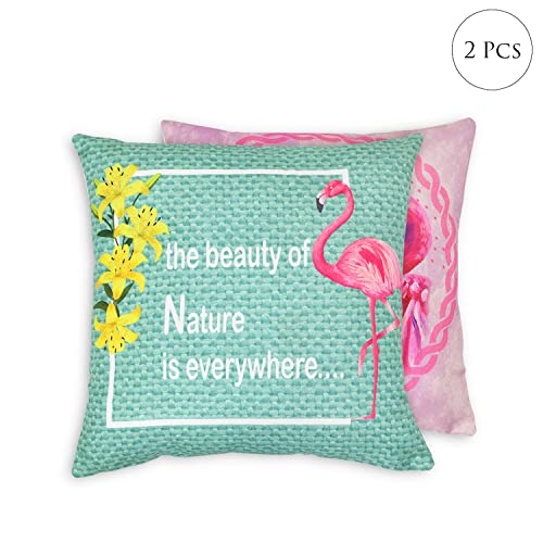 Image of ohello Designer Printed Holland Velvet Throw Pillow Covers 16 inch x 16 inch or 40 x 40 cm Set of 2 - Designer Square Pillow Covers /Cushion Covers for Bed, Sofa,Chair, Bed & Living Area | 0010