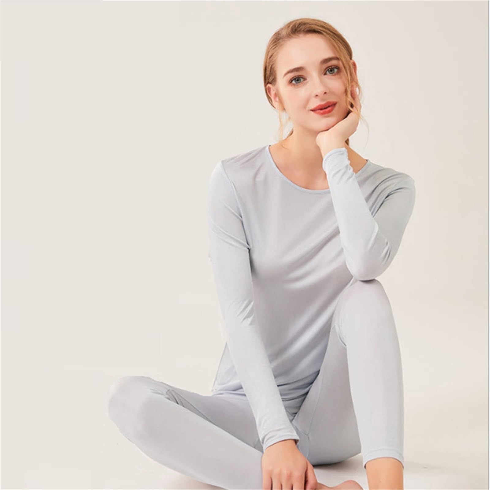 Thermo-Set für Damen Seide Unterwäsche Frauen Innere Tragen Thermische Winter Kleidung Thermo Top Hemd Warme for Frau Dessous Set Pyjamas