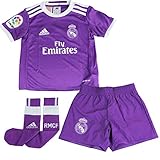 adidas Kinder Real Madrid Mini-Auswärtsausrüstung Fußballdress, Black/White, 92