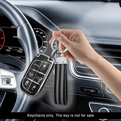 Rboko American Flag Car Keychain Accessories With Zinc Alloy Suit, Universal Key Fob Keychain Leather For Men And Women (Silver) #TOP5