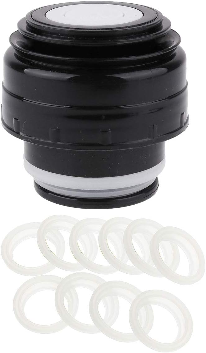 YiZYiF Originals Vacuum-Insulated Water Bottle Cover Stopper Travel Mug Thermal Bottle Lid Bullet Flask Covers with Silicone Sealing O-Rings Gaskets Black & White 5.2cm