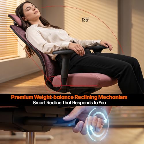 Image of Drogo Moka Ergonomic Office Chair for Work from Home | Premium Mesh Computer Chair with Adjustable 3D Armrest, Headrest & Lumbar Support | High Backrest & Sliding Cushion Seat | 1 Yr Warranty(WineRed)