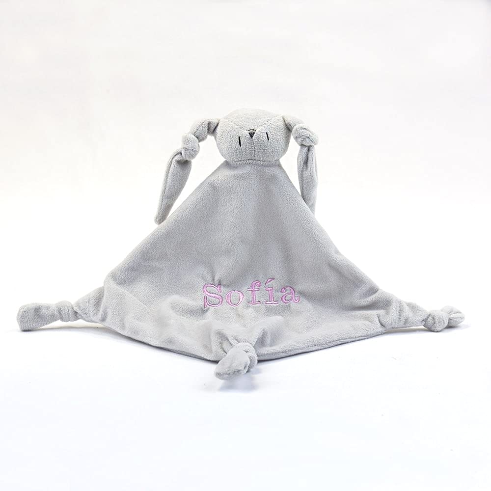 Prezioso regalo per la nascita | 2 Ciucci per Bambini con Nome (bianco i rosa) | de 0|6 Mesi e Portaciuccio i doudou | Senza BPA | Presentato in una scatola elegante personalizzata | BebeDeParis