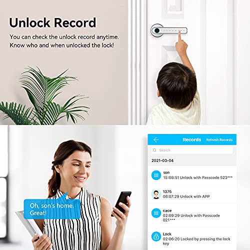 Smart Lock,Yrhand Smart Lock Door Knob,Smart Fingerprint Lock With Mobile App &Key,Bluetooth Door Knob With Keypad,Smart Electronic Door Lock Digital Door Lock For Bedroom Airbnb Interior #TOP2