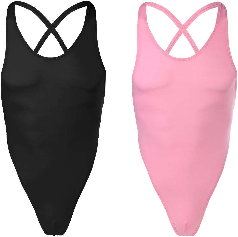 IWEMEK Men's One-piece High Cut G String Underwear Wrestling Singlet Leotard Bodysuit Thongs - Image 5