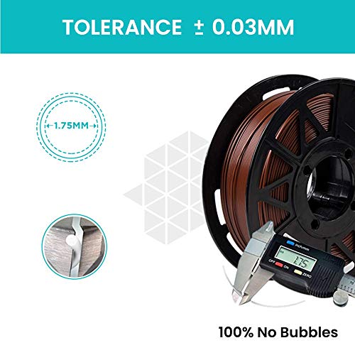 Image of Tesseract Premium PLA + 1.75mm 3D Printing Filament | Dimensional Accuracy + /- 0.03mm | Compatible with Most FDM Printers | 1 KG 3D Printer Filament - PLA Brown (Quantity 1)