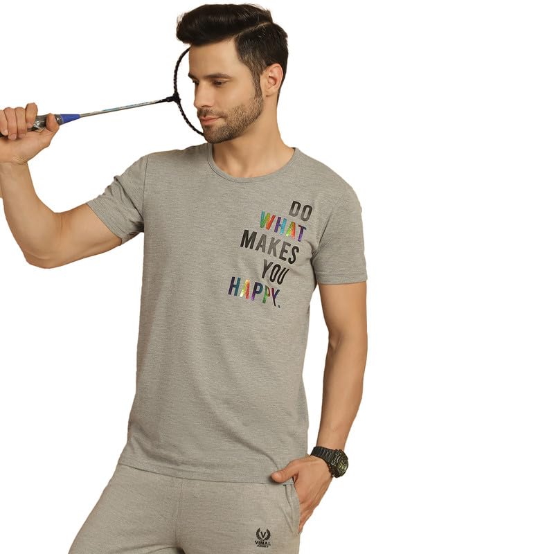 Image of VIMAL JONNEY White Cotton Printed CO-ORD Set Tracksuit for Men-T PRT 23 WHT D10 WHT. 02-P