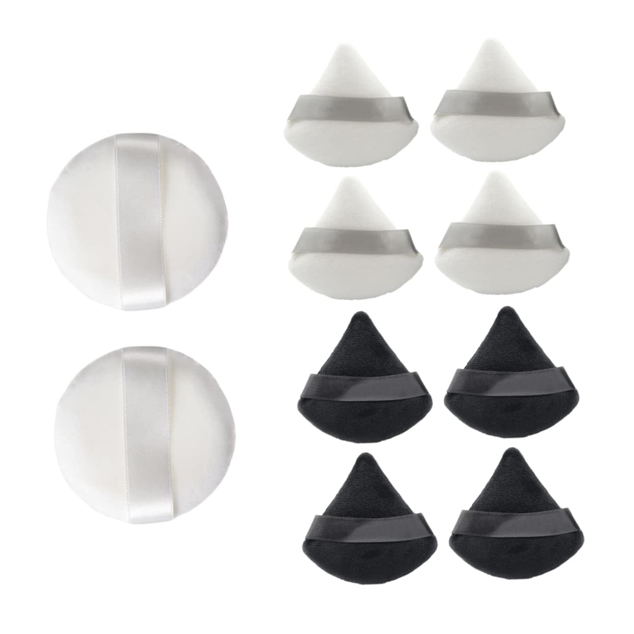 PartyKindom 10 Pcs Facial Makeup Puff Triangle Puff Cotton Makeup Pads for over Face Coverage Travel Size