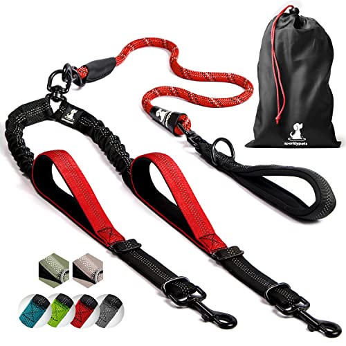 Doppelte Hundeleine 2-in-1 - Reflektierende Anti-Tangle Leine Für 2 Hunde