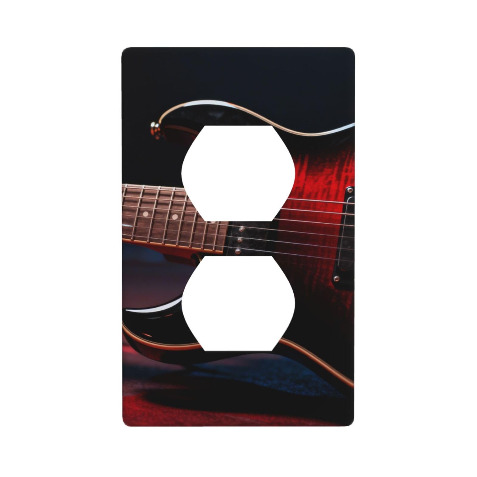Electric Guitar Shape Decorative Switch Plate Cover-Unbreakable Polycarbonate Wall Plate for Home Office, 1 Gang with Screws