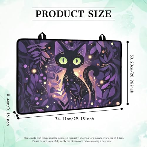 Image of Black Cat Purple Leaf Stove Top Covers for Gas Burners Electric Stove Protector Mat Anti Scalding Flat Range Stovetop Protector Halloweeen Kitchen Decoration 30x21 Inch