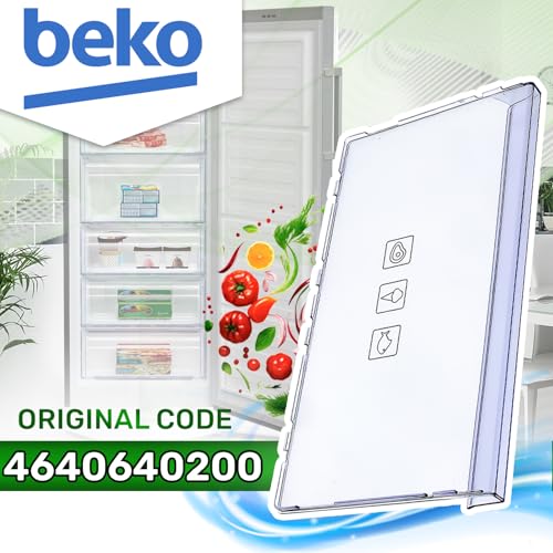 ONIX TECH Schubladenfrontplatte für Gefrierschrank Kühlschrank 400x150 mm mit Original Code 4640640200 für Beko - Garantie 5 Jahre