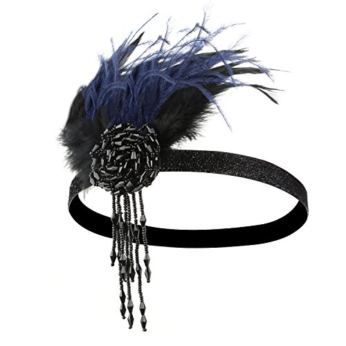 1920S Accessories Set Flapper Headband,Gloves,Net Tights,Pearl Bracelet, Set9 #TOP1