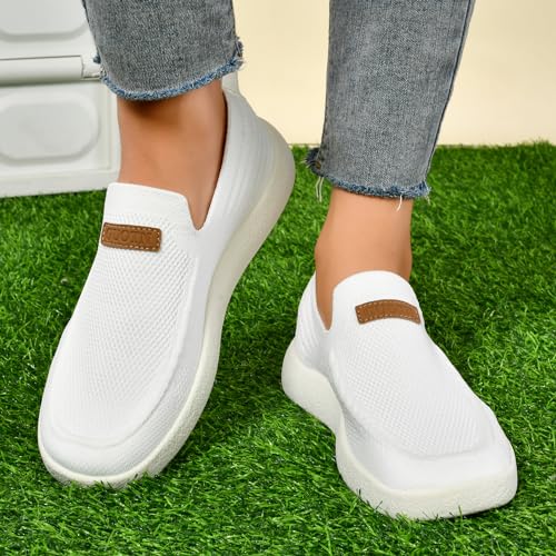 Image of Women's Slip Ons Lightweight Comfortable Loafers for Women Casual Deck Shoes Breathable Outdoor Walking Shoes
