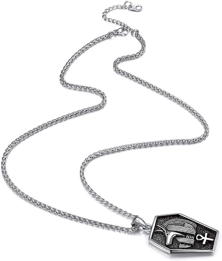 Suplight 925 Sterling Silver/Stiainless Steel Eye of Horus, Key of Life Ankh Cross, Snake Cross, Anubis God of Death Necklace Ancient Egyptian Pendant Necklace for Men Women Jewelry (with Gift Box) - Image 5