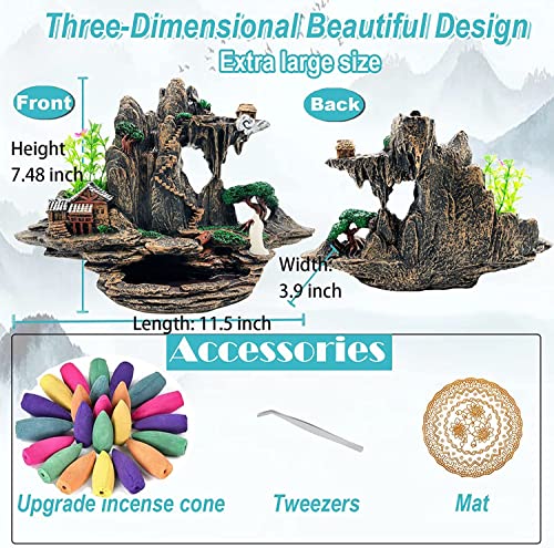 Zvaiuk Mountain Waterfall Incense Burner，Backfall Incense Holder River, Incense Falls Meditation Decor For Room With Upgrade Incense Cones And Accessories #TOP1