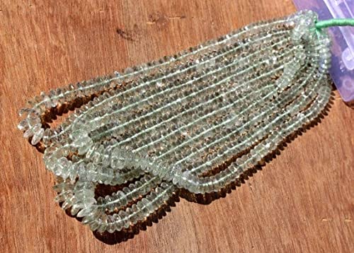 Améthyste verte naturelle de qualité gemme avec perles rondelles facettées pour bijoux haut de gamme