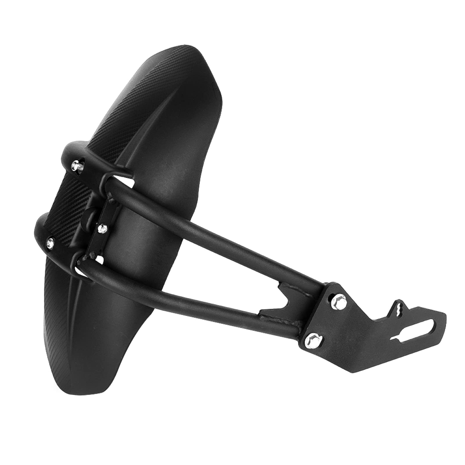 Alvinlite Garde-boue arrière de moto universel en ABS et acier inoxydable, noir