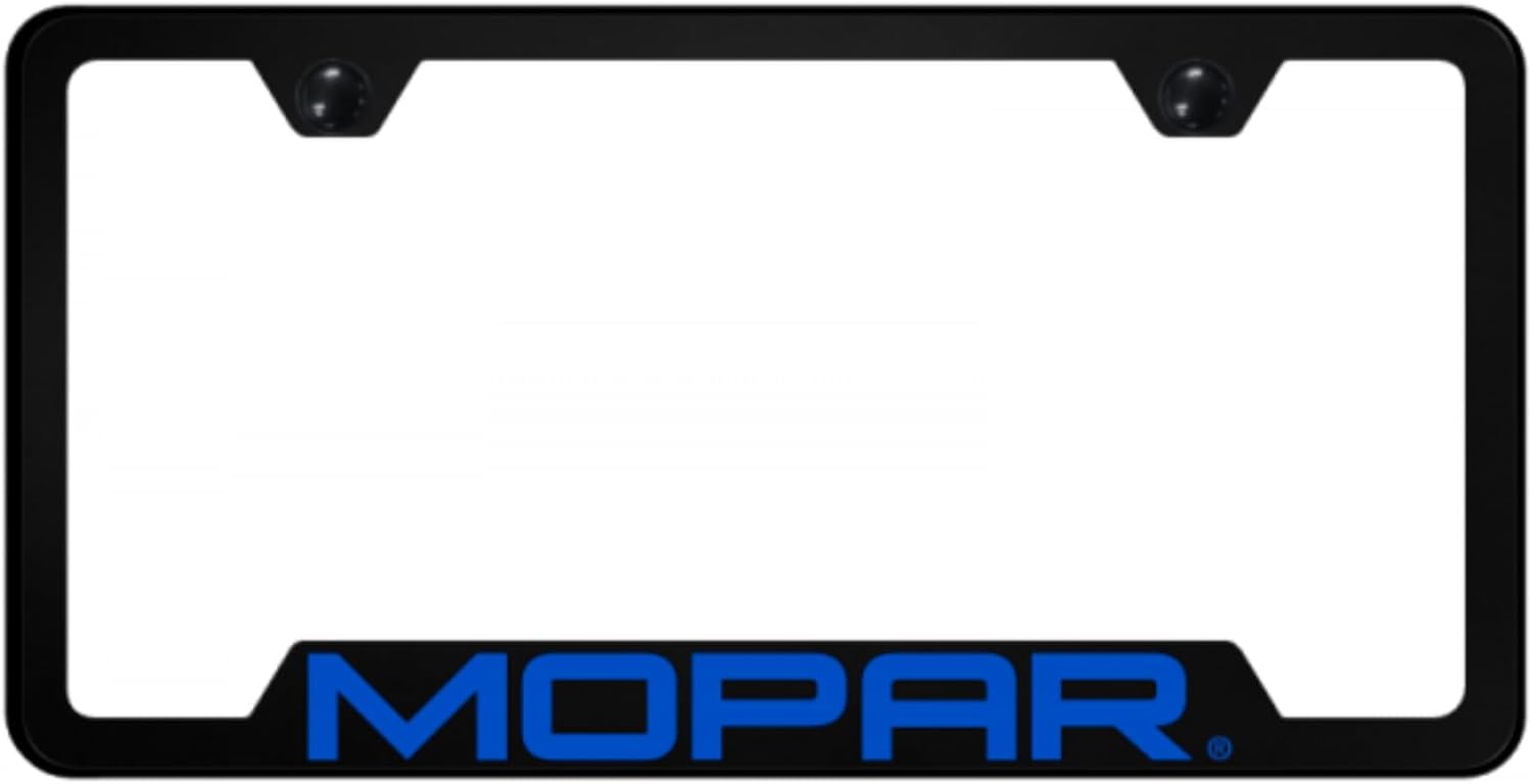 Au-TOMOTIVE GOLD, INC. Officially Licensed UV Print Logo on Black Polycarbonate Notched License Plate Frame for Mopar