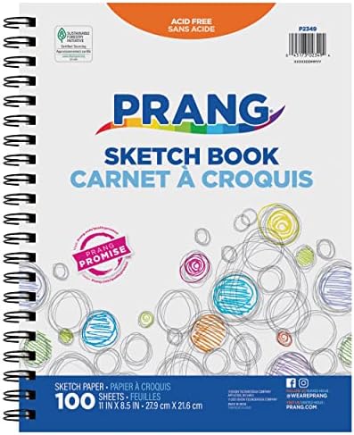 Prang (Formerly Art Street) Sketch Book, Lightweight, 11" x 8-1/2", 100 Sheets