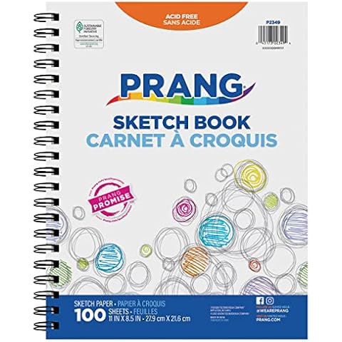 Prang (Formerly Art Street) Sketch Book, Lightweight, 11" x 8-1/2", 100 Sheets Cover