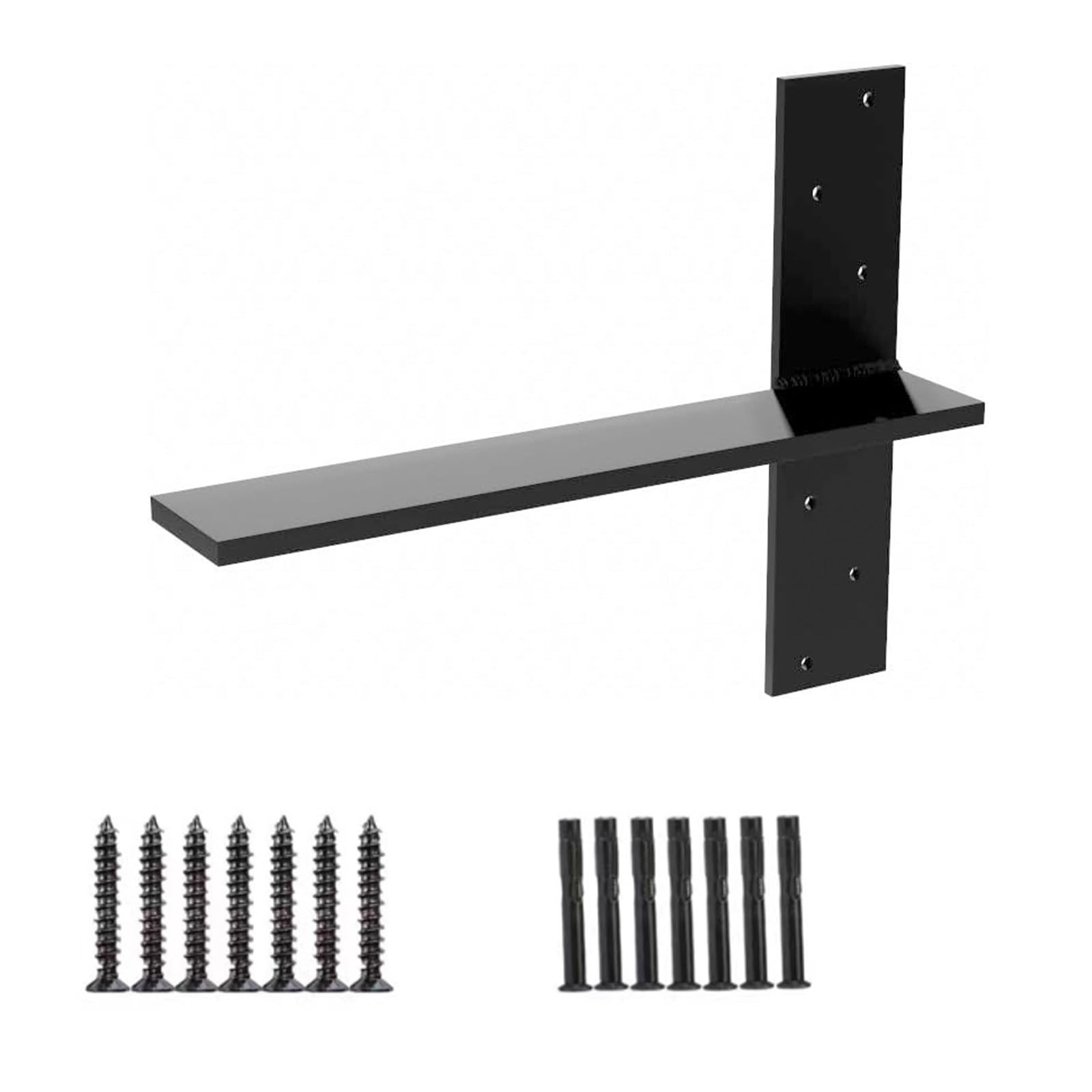 Photo 1 of 2 Pack T Shelf Free Hanging Shelf Bracket, Soild Heavy Duty Steel Knee Wall Hidden Countertop,18 Inch, Rustproof Metal Brackets for Kitchen Cabinets, Floating Desk, Bar Top, DIY Projects